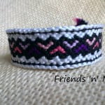 Friendship Bracelet - Purple and Pink Hearts Pattern
