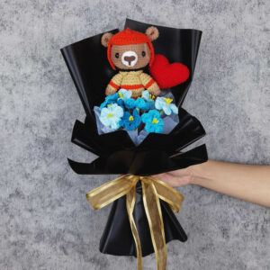 Crochet Fireman Bear Bouqeut