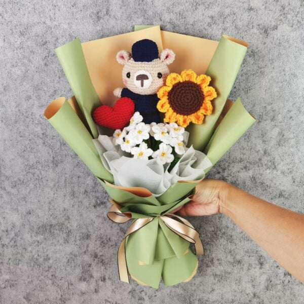 NS policeman bear bouquet - sunflower
